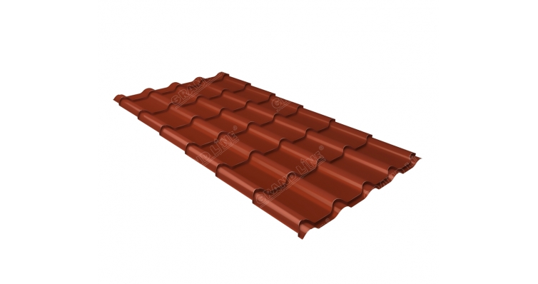 118901 Металлочерепица камея 0,5 Satin RAL 8004 терракота