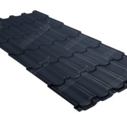 Металлочерепица квинта плюс Grand Line 0,5 Satin RAL 7024 мокрый асфальт