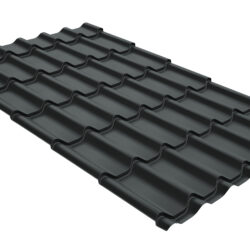 Металлочерепица классик Grand Line 0,5 GreenCoat Pural RR 23 темно-серый (RAL 7024 мокрый асфальт)