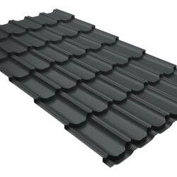 Металлочерепица квинта плюс 0,5 GreenCoat Pural RR 23 темно-серый (RAL 7024 мокрый асфальт)