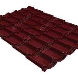 Металлочерепица классик 0,45 PE-Double RAL 3005 красное вино