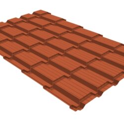 Металлочерепица квадро профи 0,45 PE RAL 8004 терракота