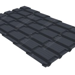 Металлочерепица квадро профи Grand Line 0,5 Quarzit RAL 7024 мокрый асфальт